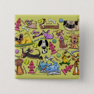 Dog Themed Collage 15 Cm Square Badge