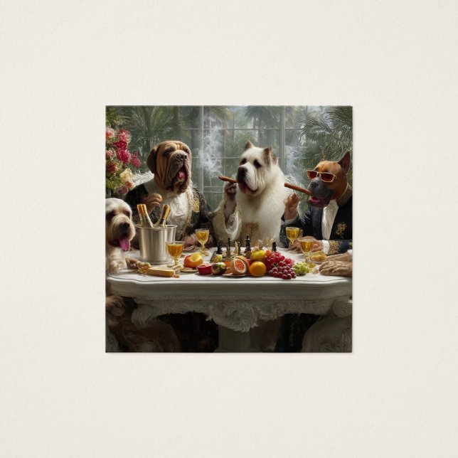 "Dog-themed design featuring elegant, relaxed dogs (Front)