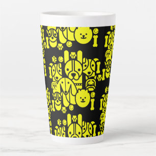 Dog Themed Patterned Latte Mug