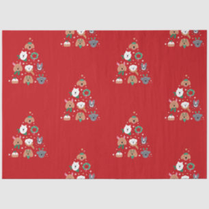 Dog Themed Red Christmas Tissue Paper