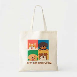Dog-Themed Tote Bag	Vibrant 4-Grid Peek-a-Boo Pups Bag