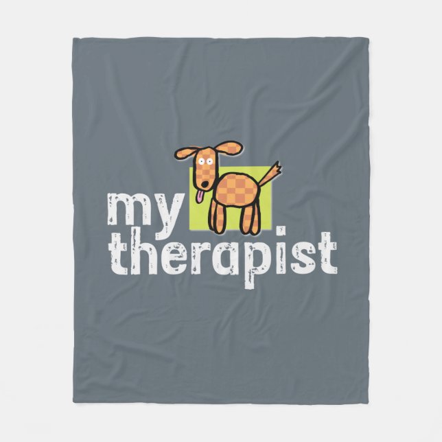 Dog Therapist Fleece Blanket (Front)