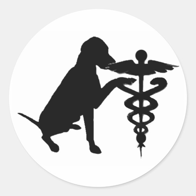 DOG THERAPY HOSPITAL CLASSIC ROUND STICKER (Front)