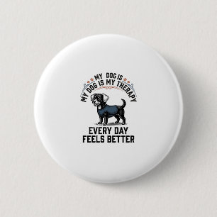 Dog Therapy Shirt Vintage Engraved Dog Lover Gift_ 6 Cm Round Badge