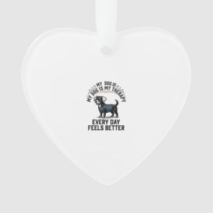 Dog Therapy Shirt Vintage Engraved Dog Lover Gift_ Ornament