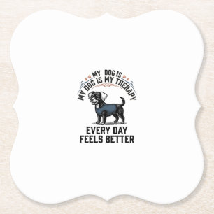 Dog Therapy Shirt Vintage Engraved Dog Lover Gift_ Paper Coaster