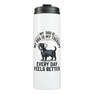 Dog Therapy Shirt Vintage Engraved Dog Lover Gift_ Thermal Tumbler