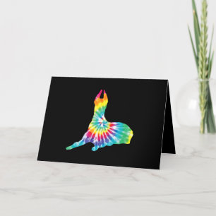 Dog   Tie Dye Dog Hippie Great Dane Puppy Gift Thank You Card