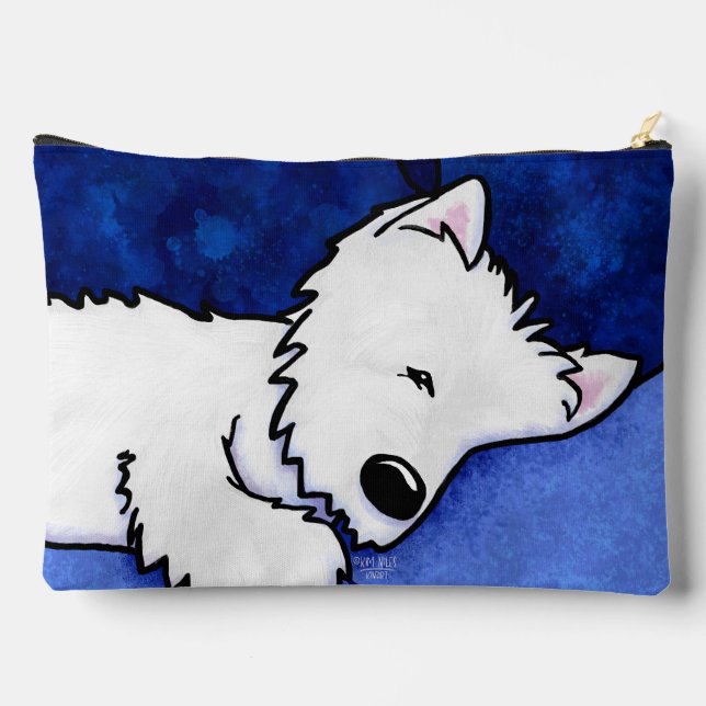 Dog Tired Westie   Accessory Pouch (Back)