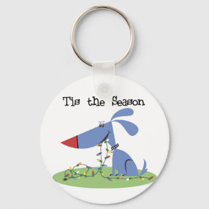 Dog Tis the Season Holiday Tshirts and Gifts Key Ring