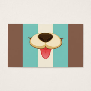 Dog Tongue, Nose On Vintage Retro Blue Cream Brown