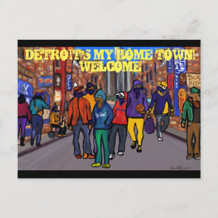 Dog Town City — DETROIT Holiday Postcard