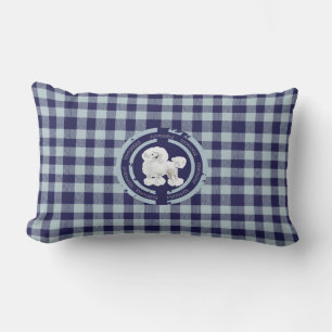 DOG TOY POODLE  (BLUE) LUMBAR CUSHION