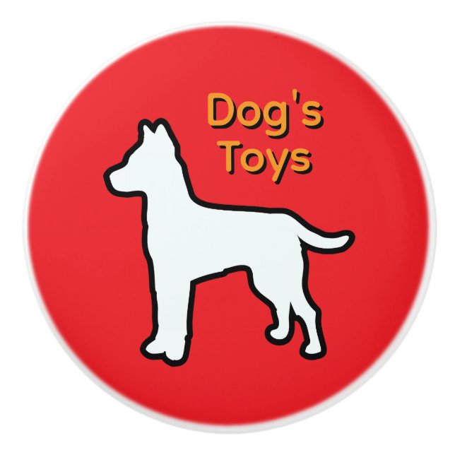Dog Toys Ceramic Drawer Pull (Front)