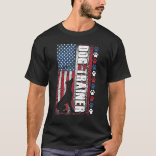 Dog Trainer  American Flag Patriotic Dog Trainer T-Shirt