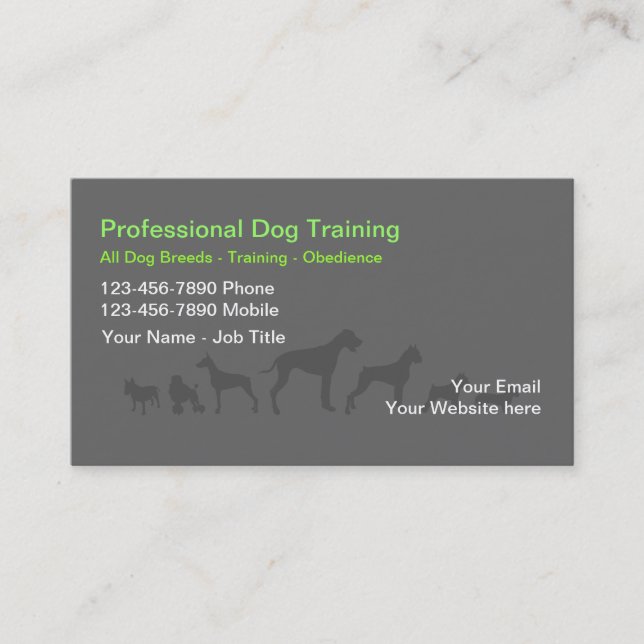 Dog Trainer Business Cards (Front)