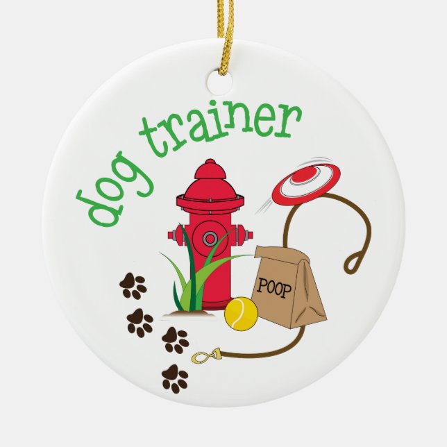 Dog Trainer Ceramic Tree Decoration (Front)