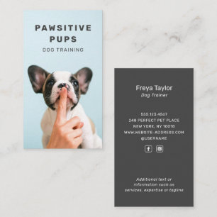 Dog Trainer Cute Puppy Pet Stylish Simple Modern Business Card