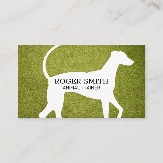 Dog Trainer | Dog Icon and Turf Business Card (Front)