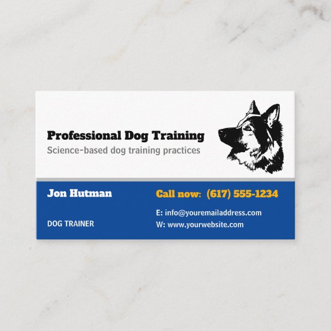 Dog Trainer | Dog Training School Business Card (Front)