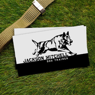 Dog trainer - K9 Trainer Black and white Business Card