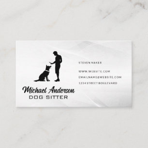 Dog Trainer Logo Dog Sitting Services Business Card