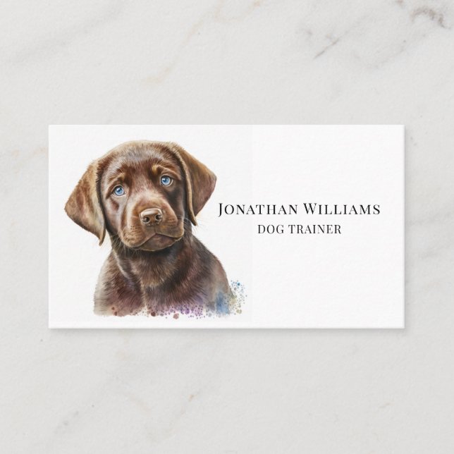 Dog Trainer Or Behaviorist Dog Illustration Business Card (Front)