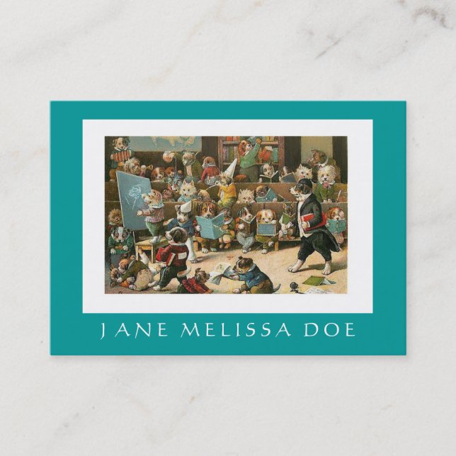 Dog Trainer or Tutor - Two Sided Business Card (Front)