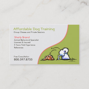 Dog Trainer Pet Business Naughty Samoyed Card