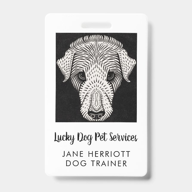 Dog Trainer Pet Services  Badge ID Badge (Front)