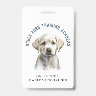 Dog Trainer Puppy Photo QR Code ID Badge