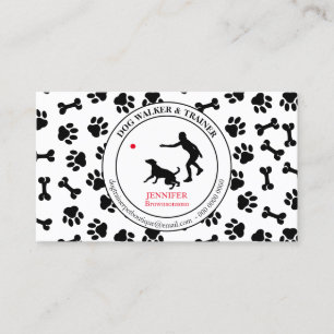 Dog Trainer Simple Paws Pet Business Card