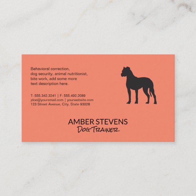 Dog Trainer | Sitter | Dog Icon Business Card (Front)