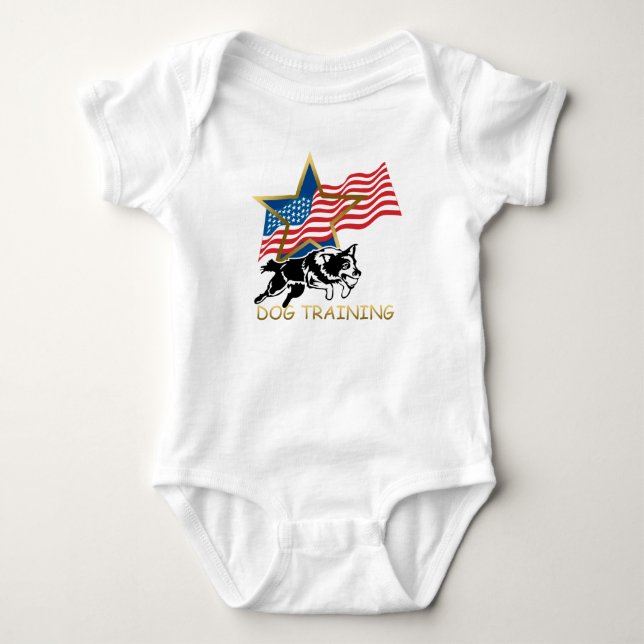 dog training baby bodysuit (Front)