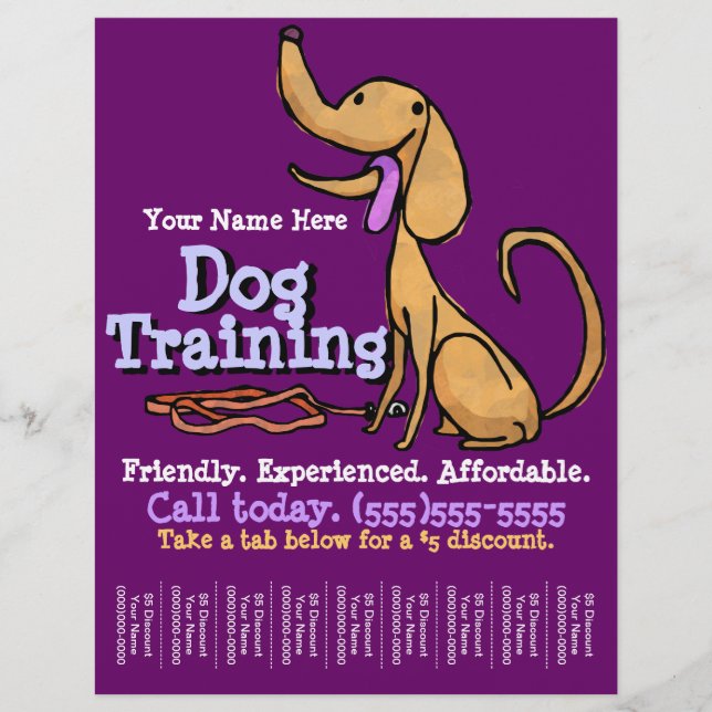 Dog Training. Custom Promotional Flyer (Front)