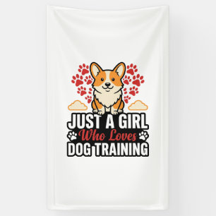 Dog Training Girl Corgi Vintage Vector Shirt Desig Banner