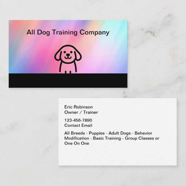 Dog Training Modern Business Cards (Front/Back)