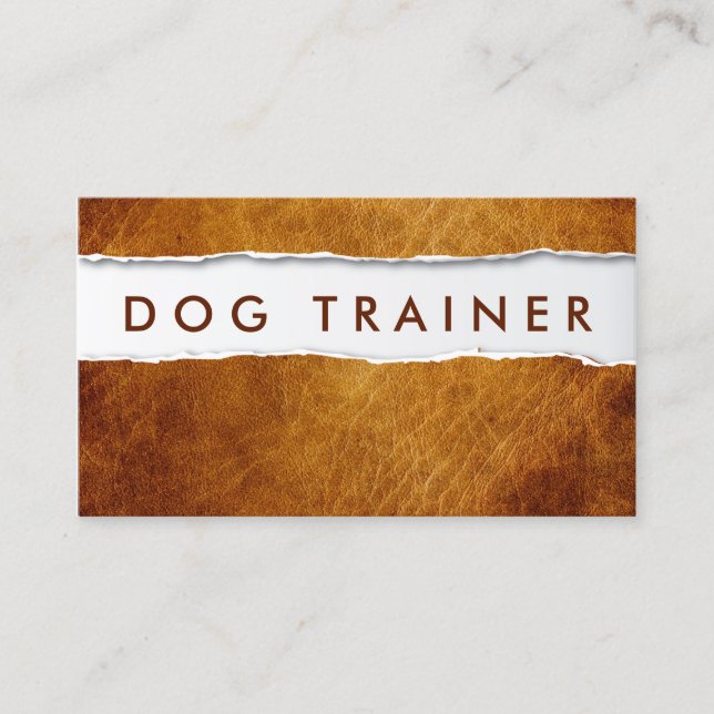 Dog Training Pet Sitter Creative Ripped Paper  Business Card (Front)