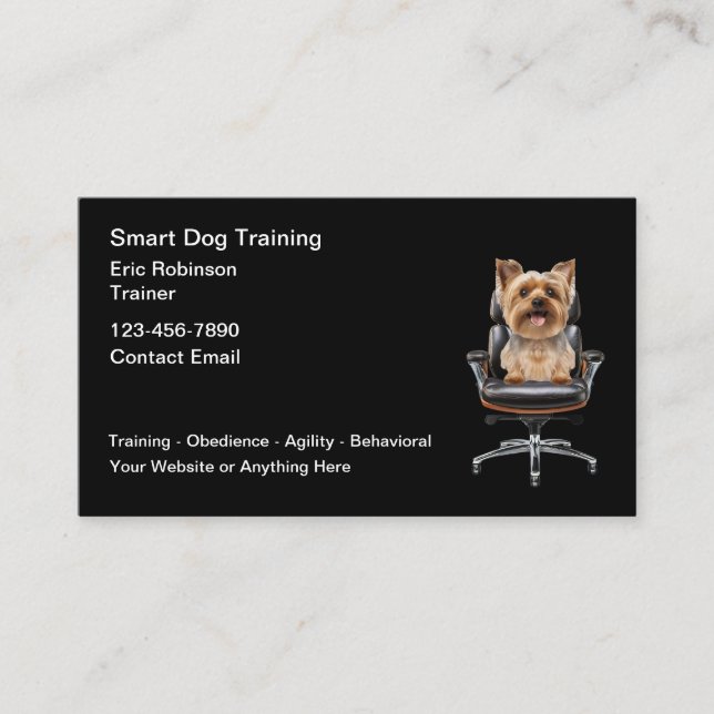 Dog Training Trendy Business Cards  (Front)
