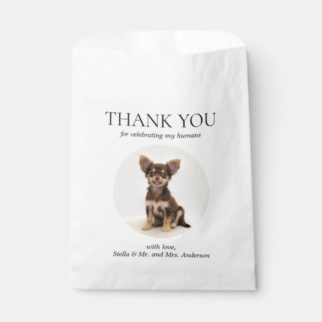  Dog Treat Pet Drawing Thank You Wedding Favour Ba Bags (Front)