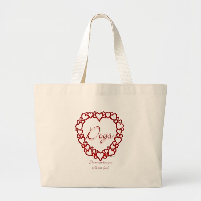 Dog True Love Large Tote Bag (Front)