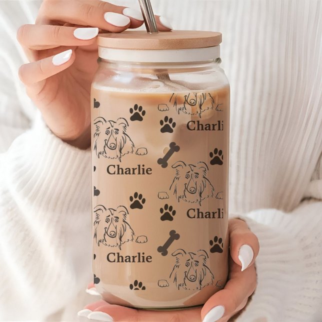 Dog tumbler with Name paws  gifts for dog lovers Can Glass (Creator Uploaded)