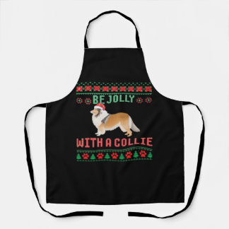 Dog Ugly Christmas Sweater Be Jolly With A Rough C Apron