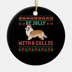 Dog Ugly Christmas Sweater Be Jolly With A Rough C Ceramic Tree Decoration