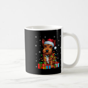 Dog Ugly Xmas Light Santa Hat Scottish Terrier Dog Coffee Mug