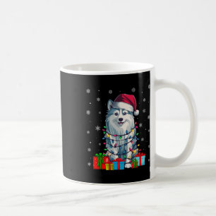 Dog Ugly Xmas Lights Santa Hat American Eskimo Dog Coffee Mug