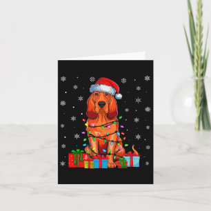 Dog Ugly Xmas Lights Santa Hat Bloodhound Dog Chri Card