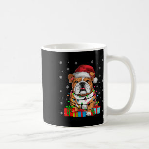 Dog Ugly Xmas Lights Santa Hat English Bulldog Chr Coffee Mug