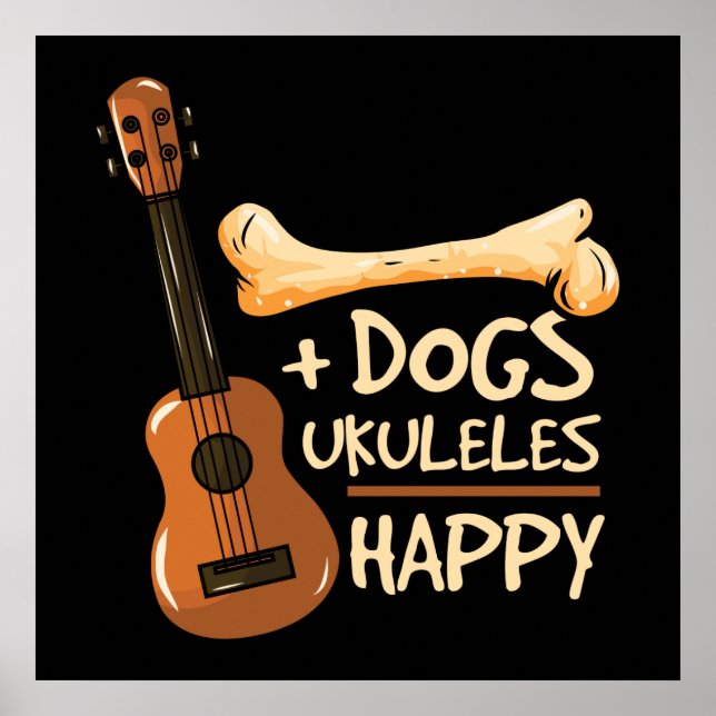 Dog Ukuleles Happy Poster (Front)