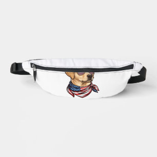 Dog Usa Flag Sunglasses Bandana Bum Bags